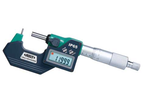 Anytime Tools Digital Point Micrometer Disc Brake Extended Reach 0.7-1.7/0.00005 w/Twin Conical Anvils Metric/Inch 